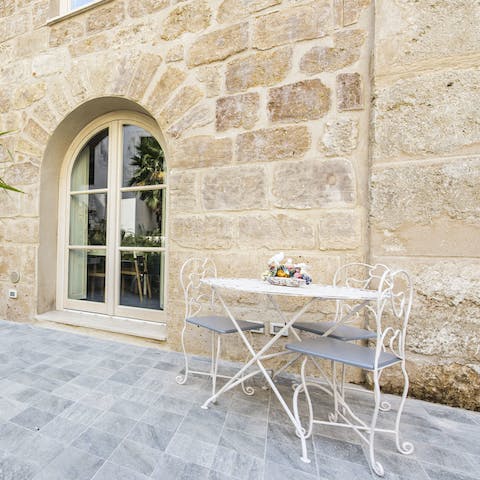 Share some antipasti on the cute garden table