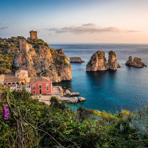 Reach Sicily's rugged coastline in less than 20 minutes by car