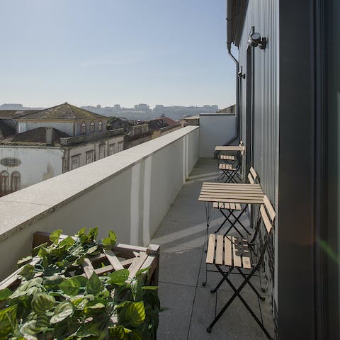 Sip your morning coffee in the sunshine outside on the balcony