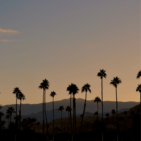 Enjoy the breathtaking desert sunsets Palm Springs is so famous for 