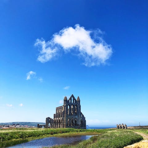 Visit historic Whitby Abbey, a twelve-minute stroll from your door 