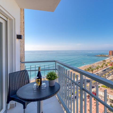 Soak up the stunning views of the beach and the sea from the peaceful balcony