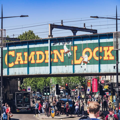 Peruse the stalls at Camden Lock Market, just a fifteen-minute walk away