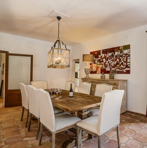 Gather together in the traditional dining area for a home-cooked feast 