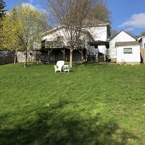 Let the little ones tire themselves out by running around on the lawn