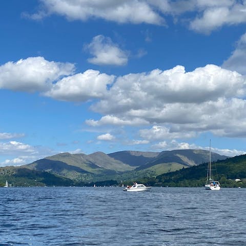 Go for a boat trip on Lake Windermere from Ambleside Pier, only a minute's walk away