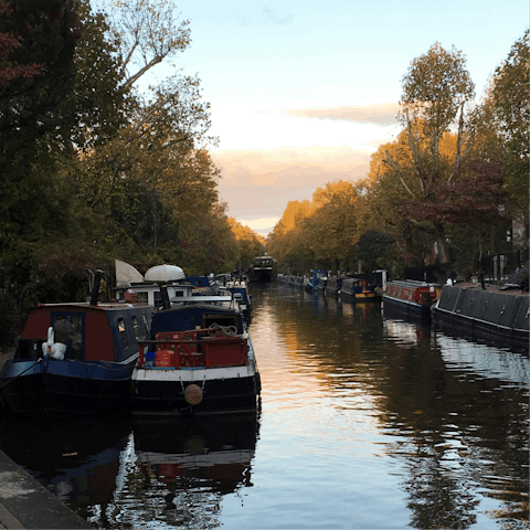 Wander along the picturesque canals in nearby Little Venice