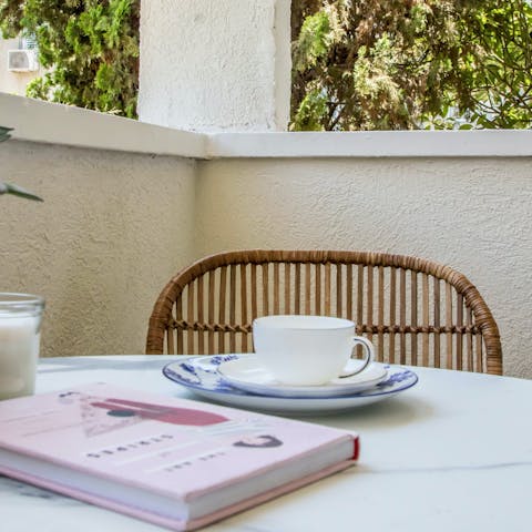 Sit out with a morning coffee on the cosy private terrace