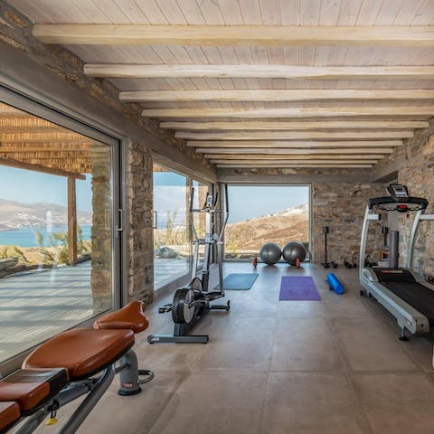 Linger longer in the private gym with panoramic views