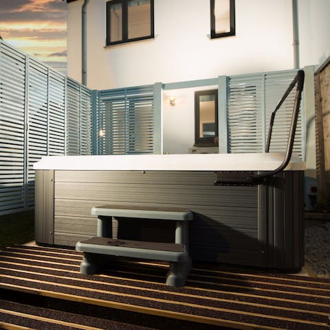 Soak your troubles away in the hot tub