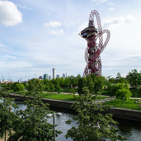Explore Queen Elizabeth Olympic Park right outside your door – the London 2012 Olympic Rings are an eight-minute walk away