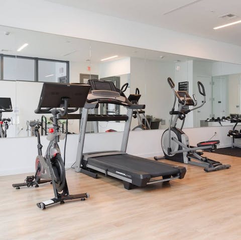 Head to the on-site fitness centre for an early morning workout