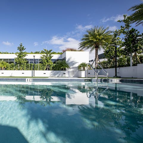 Spend afternoons taking dips in the communal pool