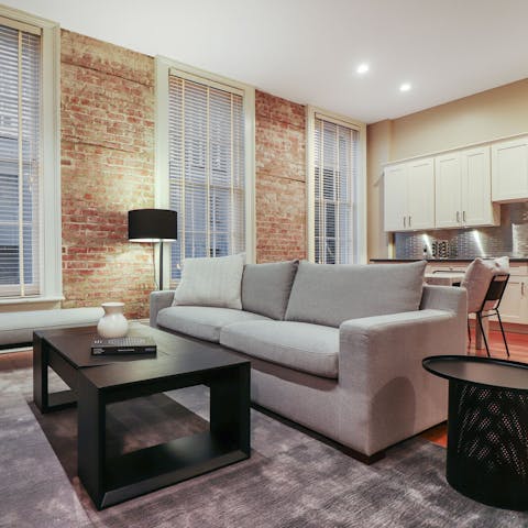 Relax in the open-plan living space