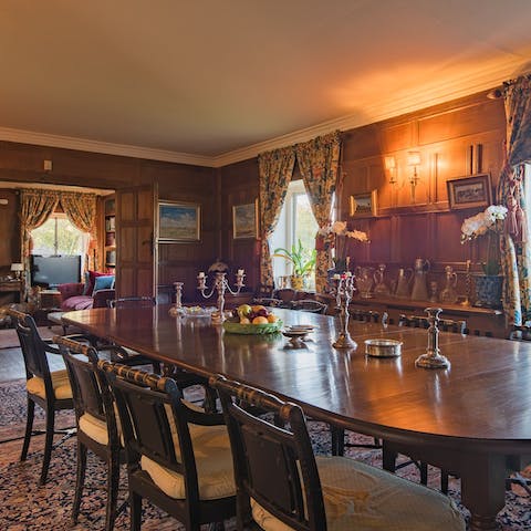 Feast like kings in the opulent dining room – there's even a serving hatch to make dishing up go smoothly