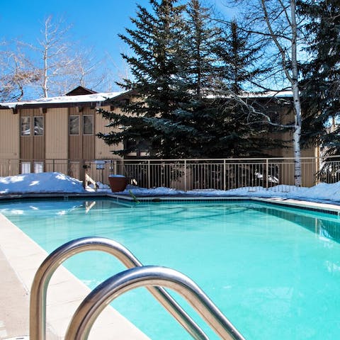 Slip into the heated pool