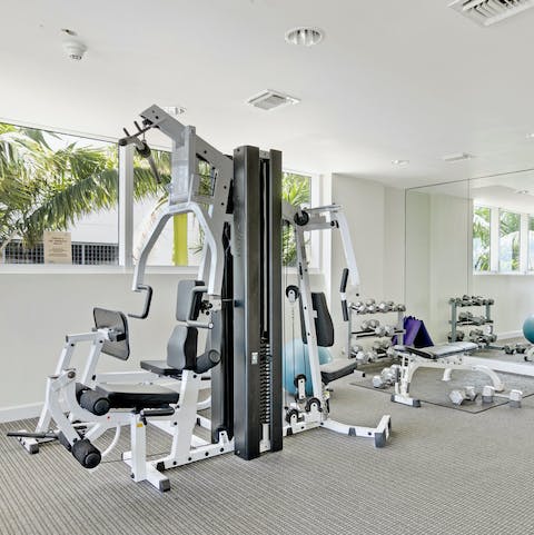 Stay in shape with the on-site gym