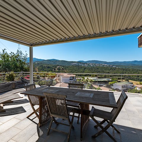 Tuck into a charcuterie board on your private terrace