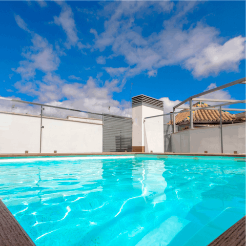 Take a dip in the rooftop plunge pool to cool off from the mid-day Spanish sun