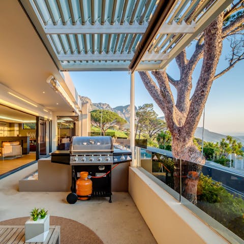 Enjoy a traditional South African braai on the terrace