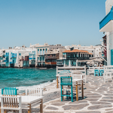 Explore the historic heart of Old Town Mykonos – a short drive away