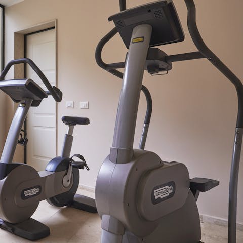 Keep up your fitness regime while in Sicily at the shared gym