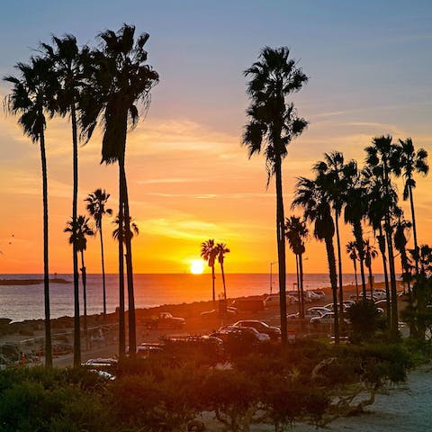 Relax on the balcony and watch the sun set over the North Pacific