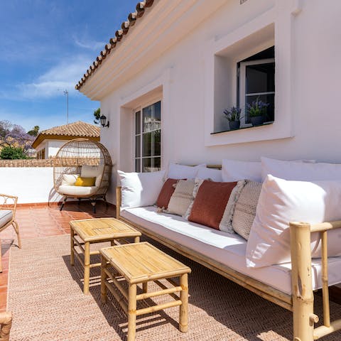 Make fresh, homemade sangria and enjoy each sip on the terrace