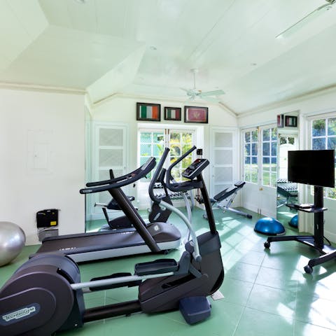 Get lively in the state-of-the-art fitness room 