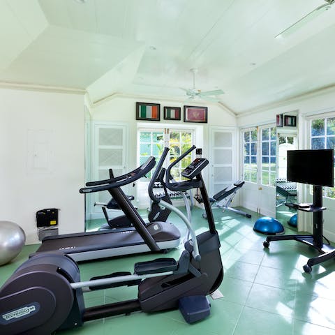 Get lively in the state-of-the-art fitness room 
