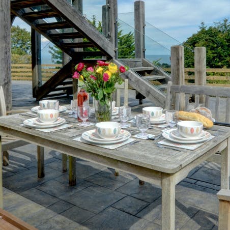 Gather your ensemble for an alfresco dinner at sunset