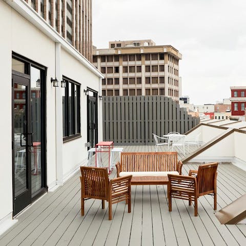 End the evening with a glass of bourbon on the roof terrace