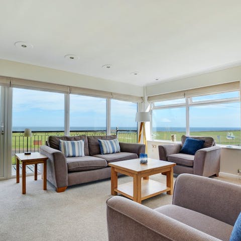 Enjoy unobstructed sea views from the comfort of the living room