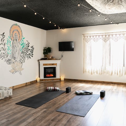 Breathe deep and move your body in the yoga studio