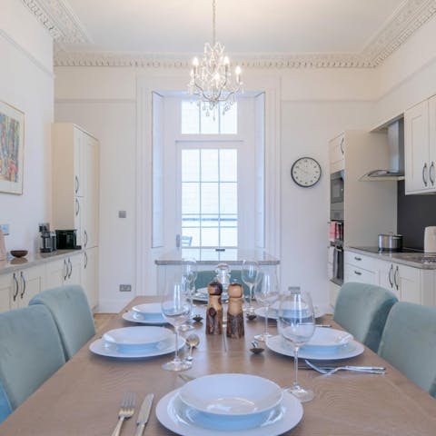 Serve up a delicious Sunday lunch at the elegant dining table