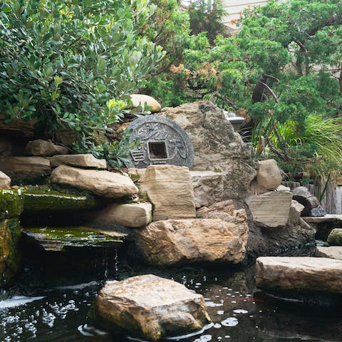 Find your inner peace sitting in the Zen Japanese garden