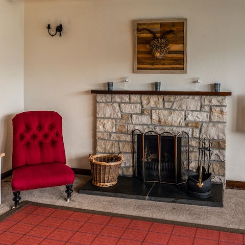 Warm yourself by the open-hearth fireplace on chilly evenings
