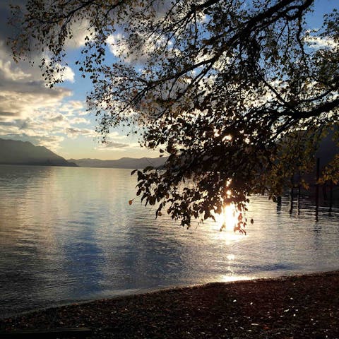 Stroll fifteen minutes for a swim in the crystalline waters at Giona Beach