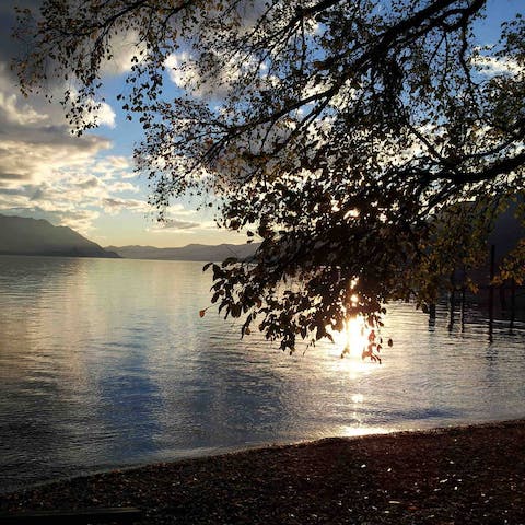 Stroll fifteen minutes for a swim in the crystalline waters at Giona Beach