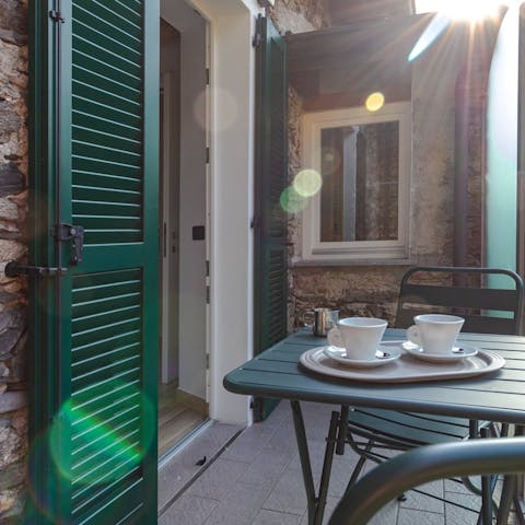 Enjoy your morning coffee on the outdoor terrace as you admire the view