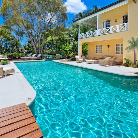 Cool off from the Barbados sun in the pool