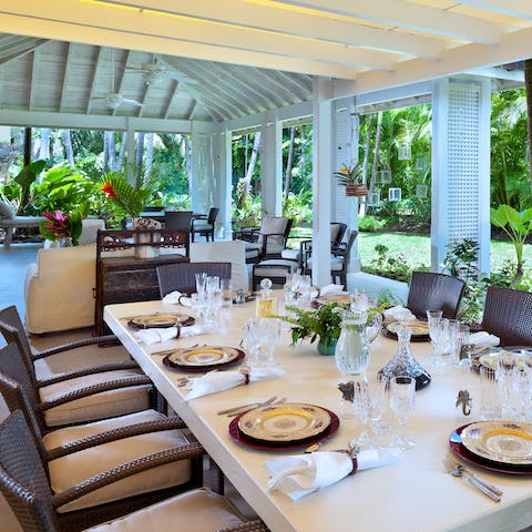 Enjoy wonderful evenings dining on the veranda