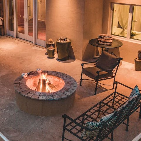 Stargaze on a clear night while staying warm next to the outdoor fire-pit