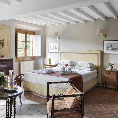 Sleep soundly in the stunning bedrooms – shuttered windows help with those lazy morning lie-ins