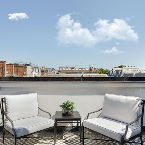 Find the perfect spot for evening drinks on the roof terrace