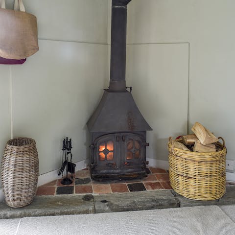 Curl up in front of the wood burner after a hike