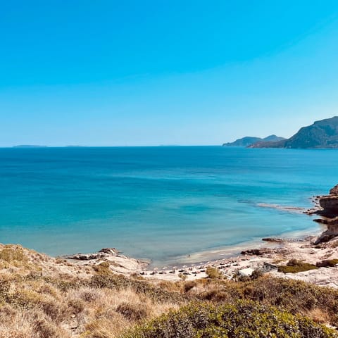 Explore Kos' beaches, a ten-minute drive from your home