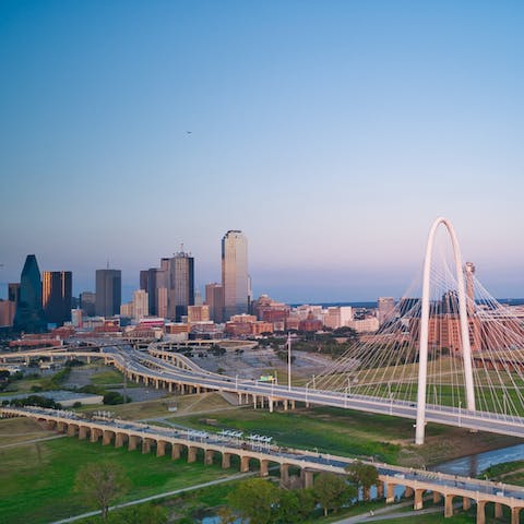 Explore Downtown Dallas, just a seven-minute stroll away