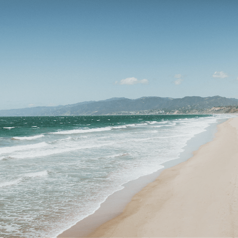 Spend the day at Santa Monica beach – it's a nine-minute drive away