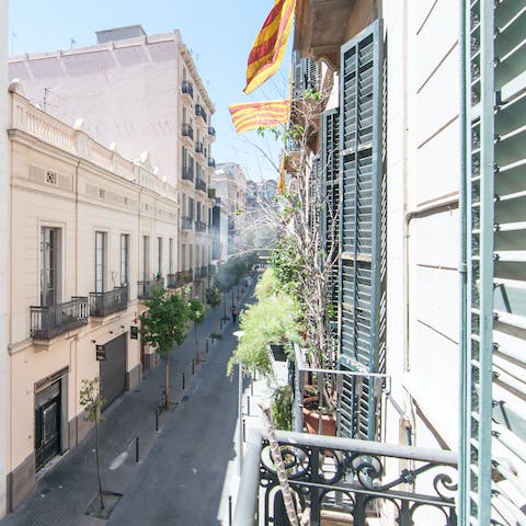 Take in the views over Eixample from the balcony